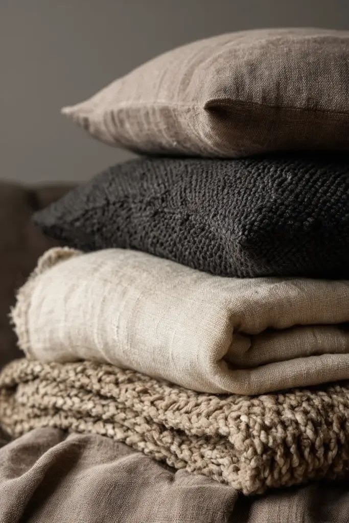Soft cushions styled on an everyday sofa