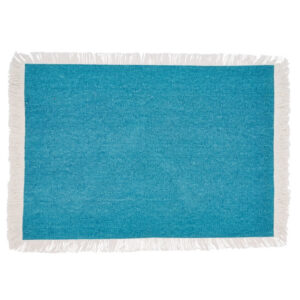 Fringed border placemat - aqua blue (set of 4)